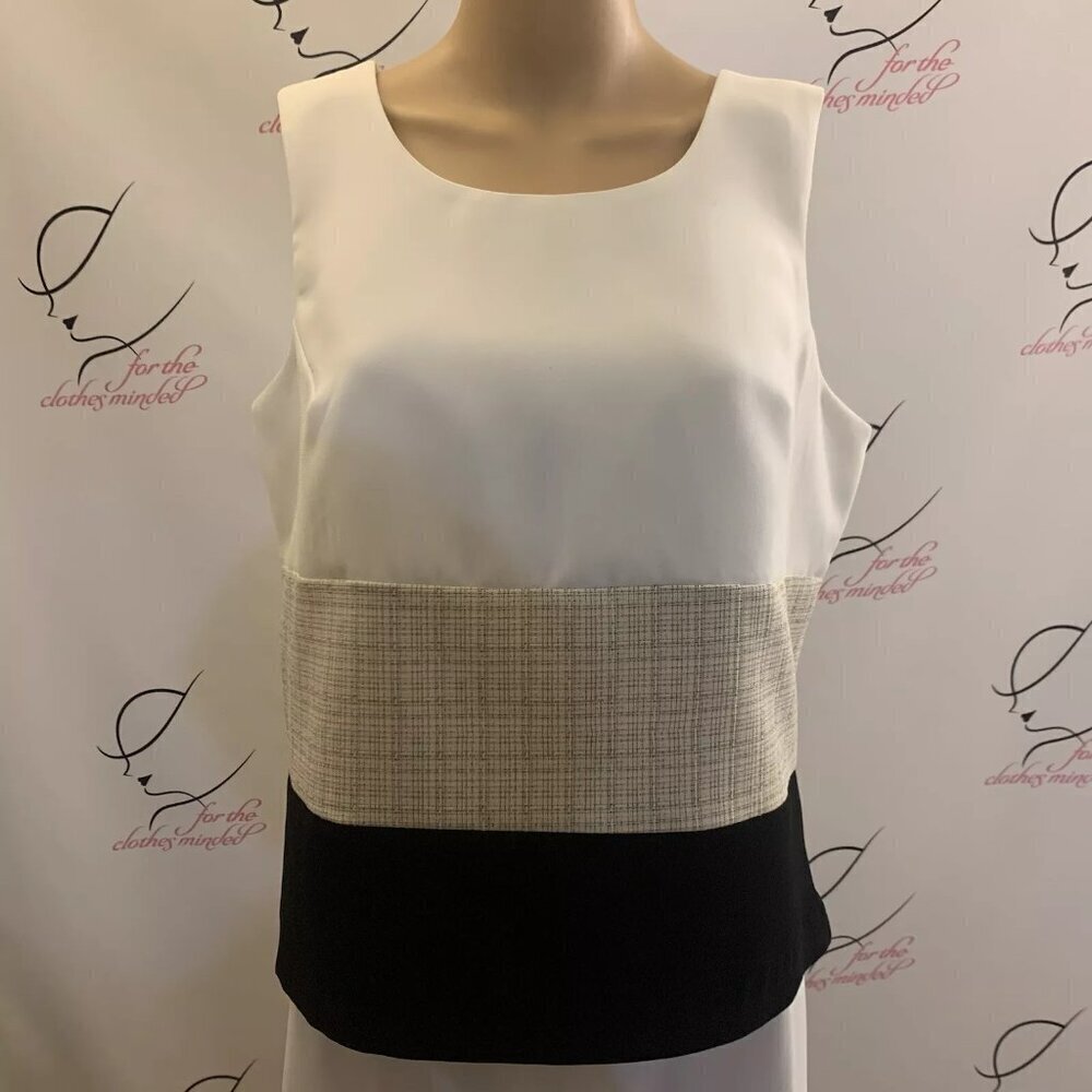 Perceptions. Size 10. 3 Color Shell. Size Zip. Poly. Sleeveless Top. B86